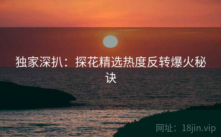 独家深扒：探花精选热度反转爆火秘诀