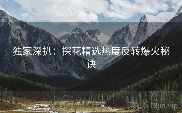 独家深扒：探花精选热度反转爆火秘诀