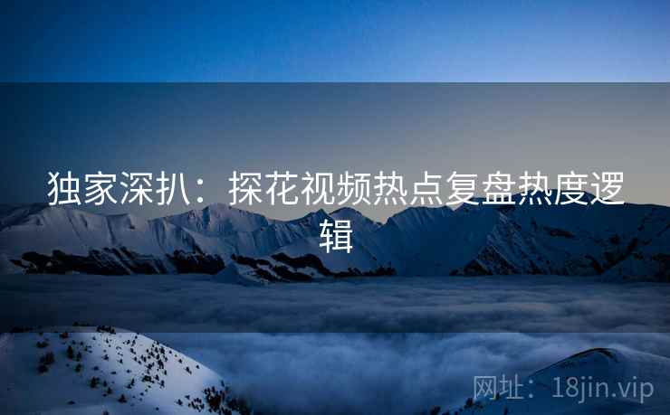 独家深扒：探花视频热点复盘热度逻辑