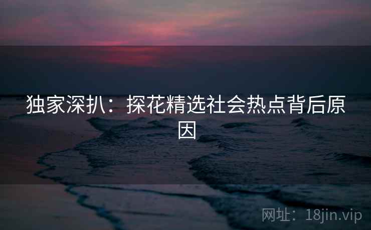 独家深扒：探花精选社会热点背后原因