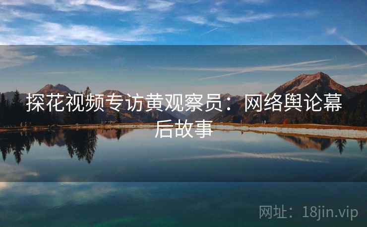 探花视频专访黄观察员：网络舆论幕后故事